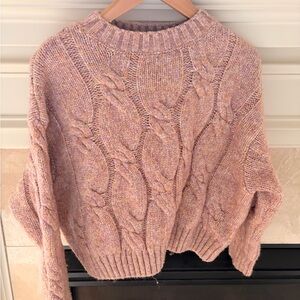 4SI3NNA Pink Cable Knit Sweater